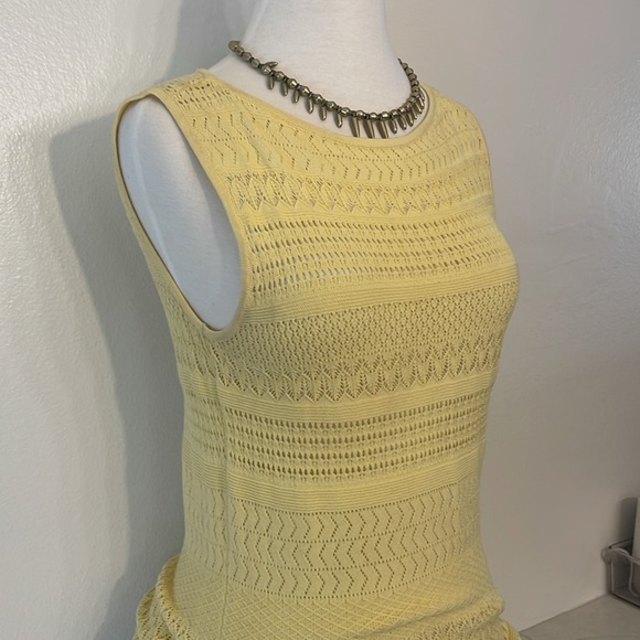 Ralph Lauren Yellow Dress Perfect For Graduation! Size Small Open Knit Tank - Picture 3 of 8